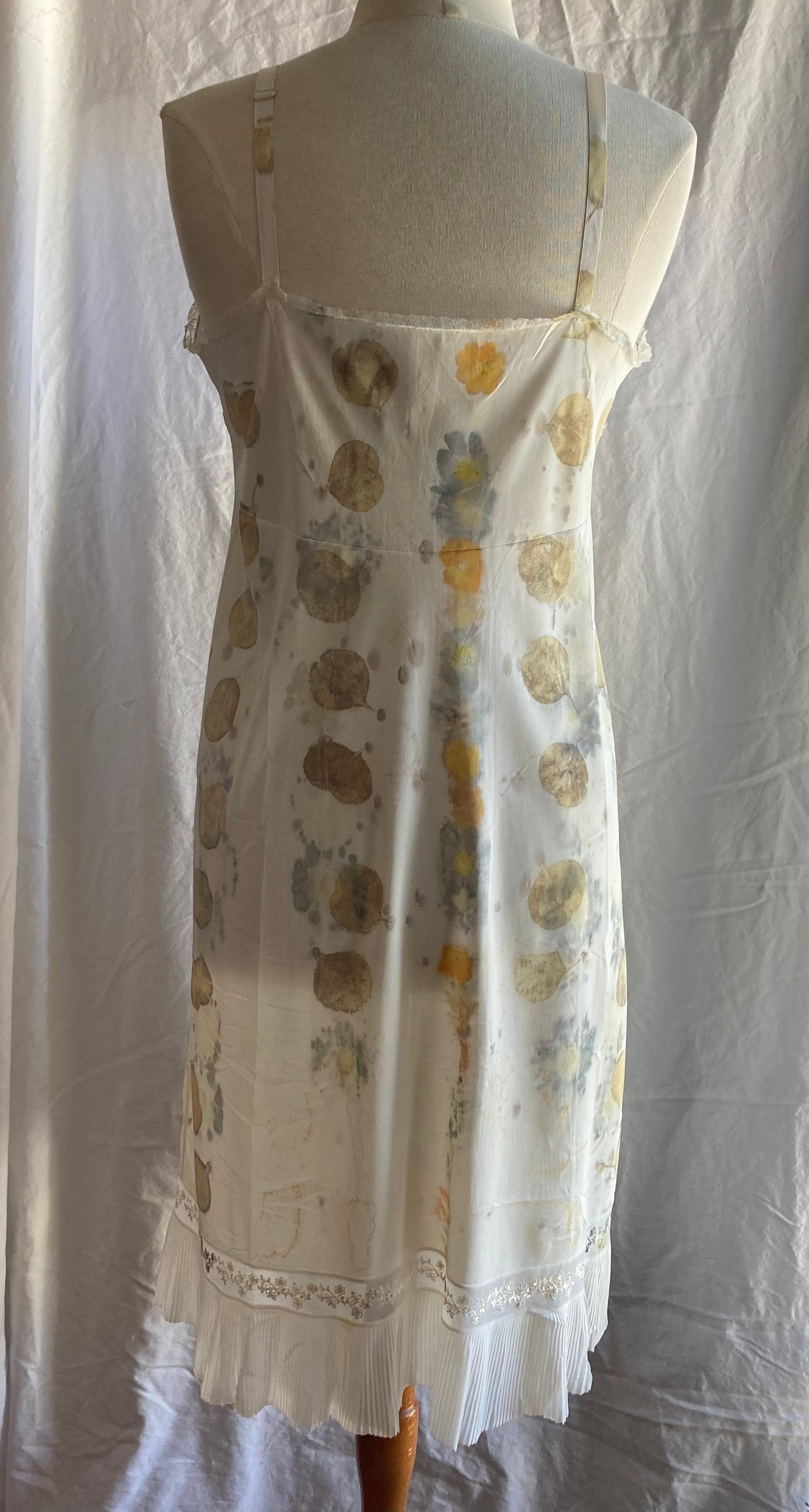 Eco printed vintage slip dress