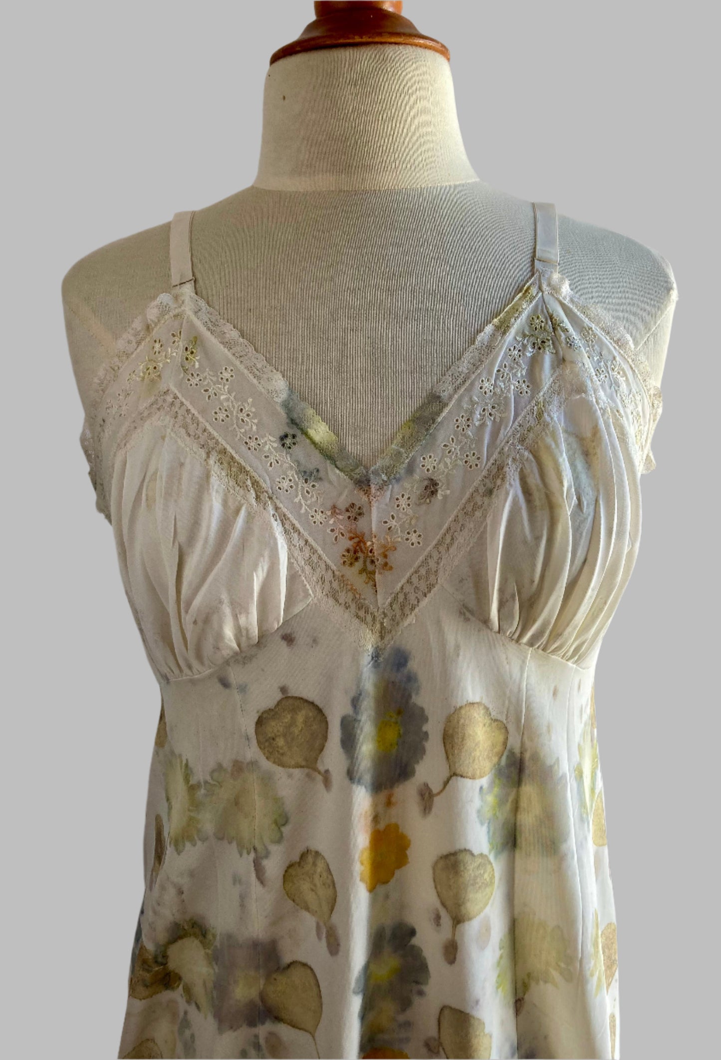 Eco printed vintage slip dress