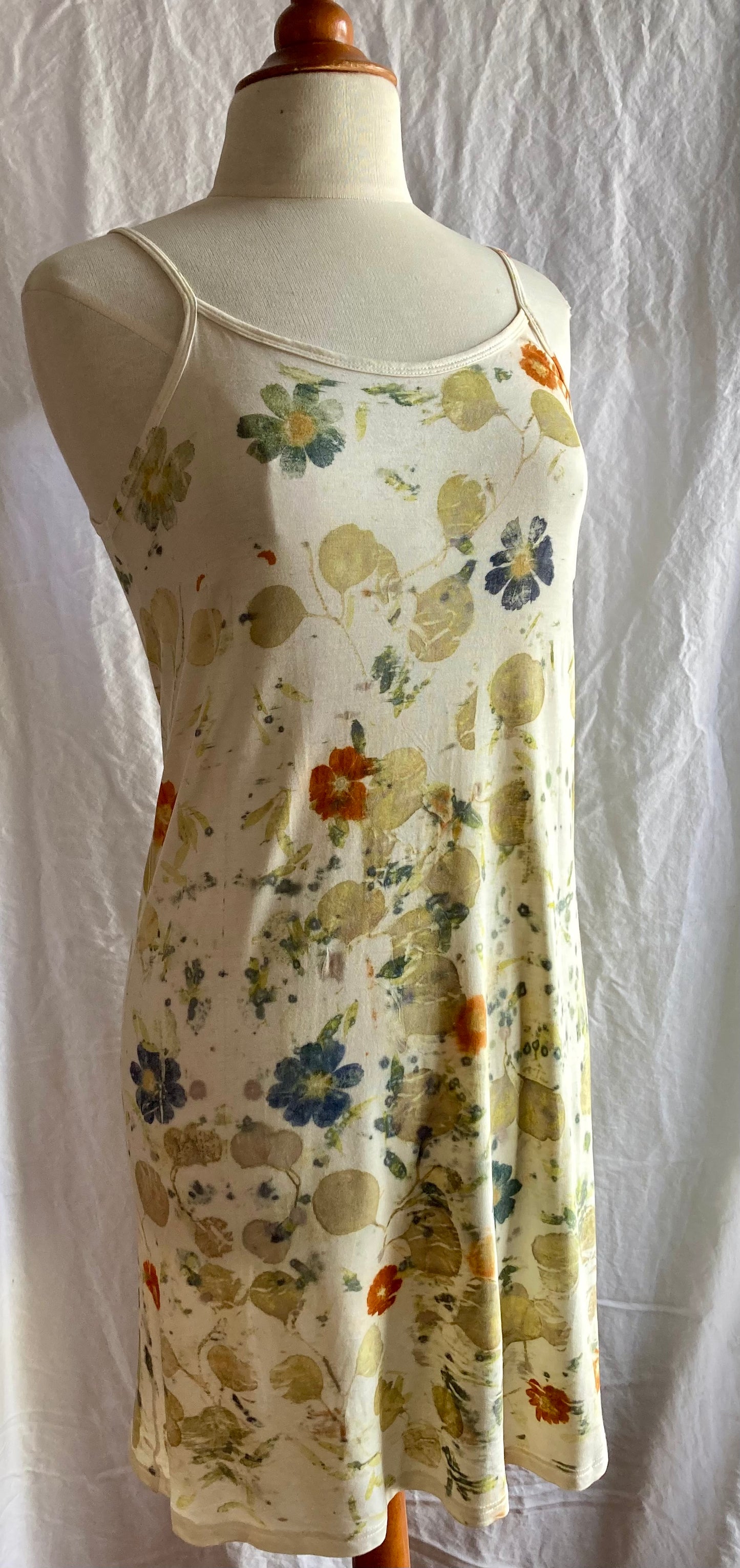 Eco printed bamboo slip dress