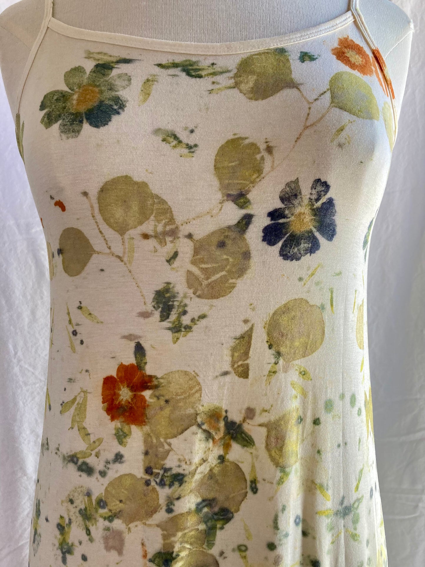 Eco printed bamboo slip dress