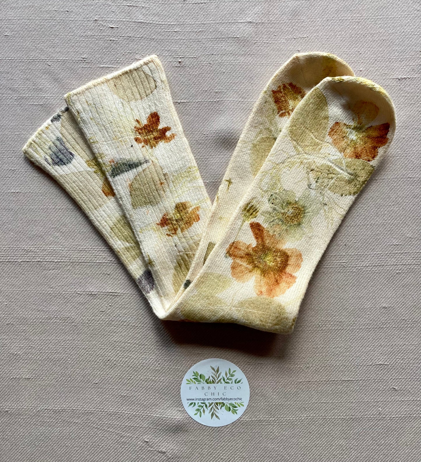 Eco printed bamboo adult socks