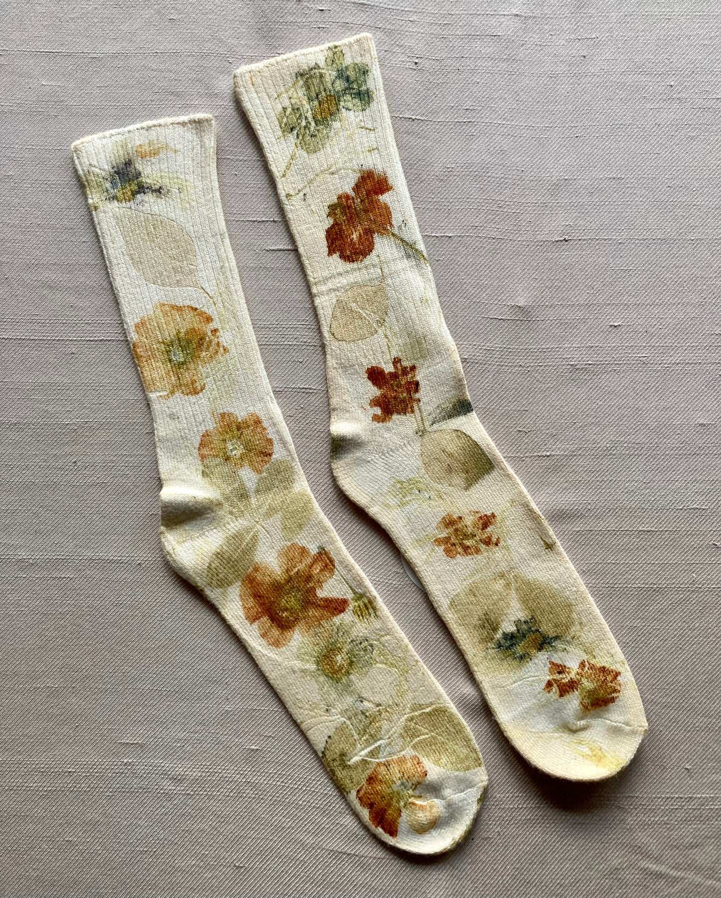 Eco printed bamboo adult socks