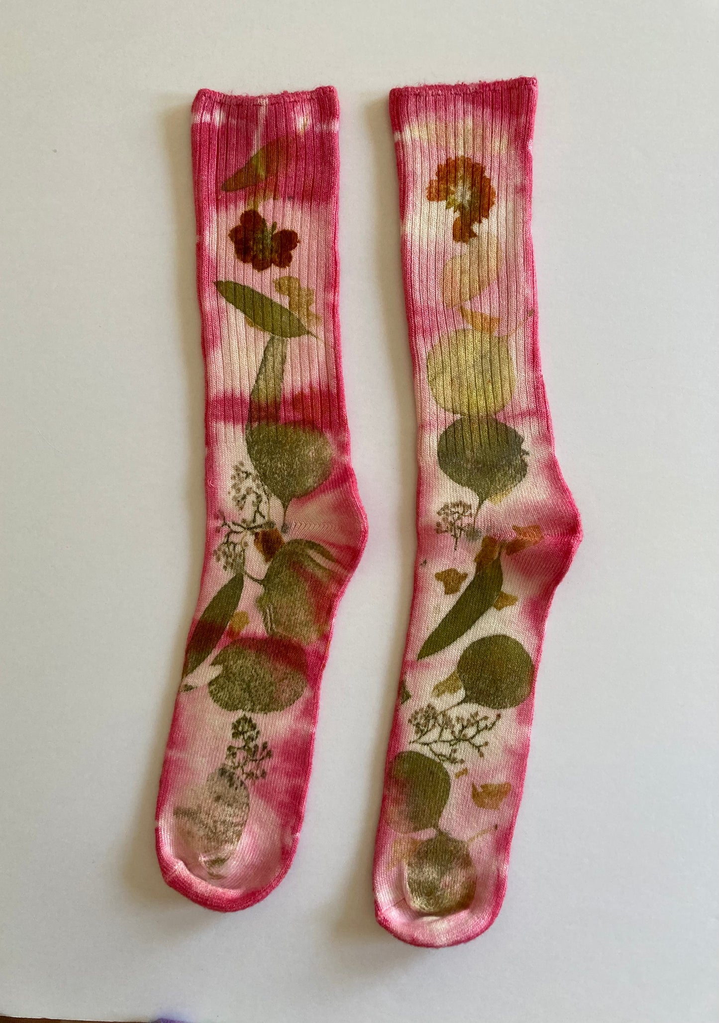Eco printed bamboo socks